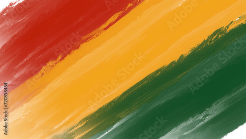 Black history month brush color background, african flag colors, icon of african americancolors red yellow green background 