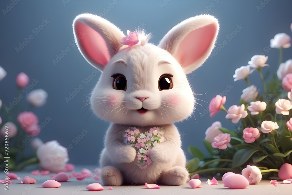 easter bunny with eggs easter bunny with eggs