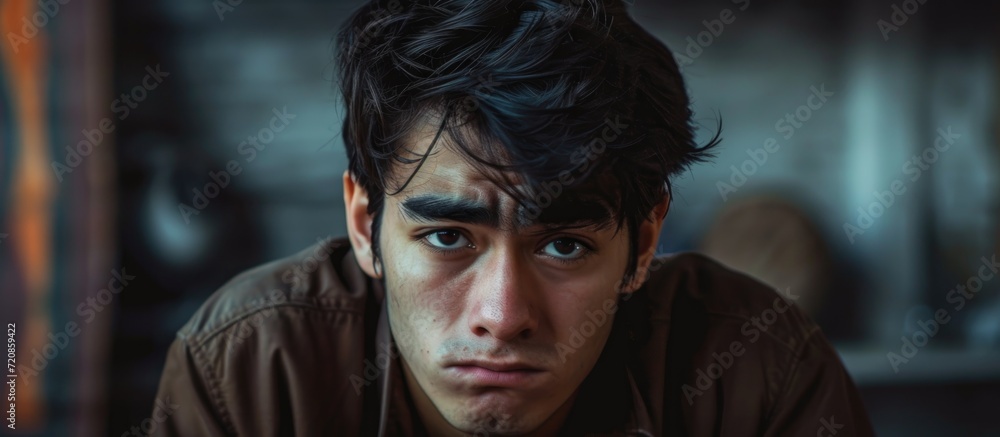 Indifference is shown by a confused guy with dark hair. Indifference is shown by a confused guy with dark hair.