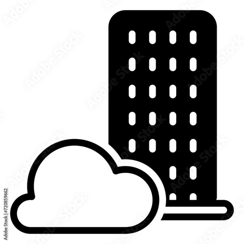 Cloud data icon, glyph icon style