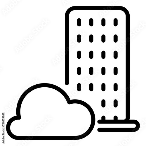Cloud data icon, line icon style