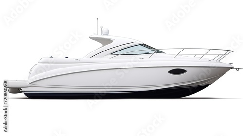 A motor yacht isolated on a white background © Amien19
