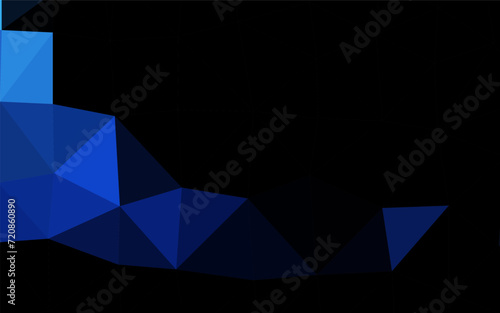 Dark BLUE vector triangle mosaic template. Colorful illustration in abstract style with gradient. Completely new design for your business.
