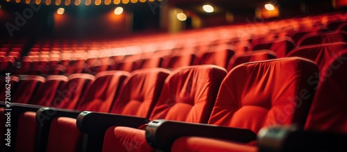 Red Chairs in a Movie Theater AI Generated