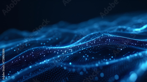 Creative Graphic Design Abstract Background - Blue Particles Wave