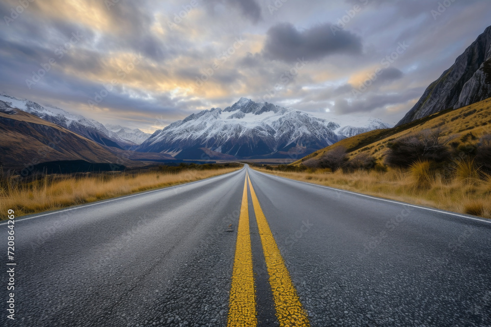 Fototapeta premium Road through mountains.