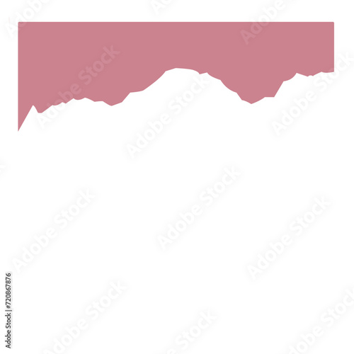 Vector illustration of piece of torn red paper stuck on transparent