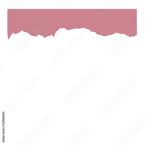 Vector illustration of piece of torn red paper stuck on transparent