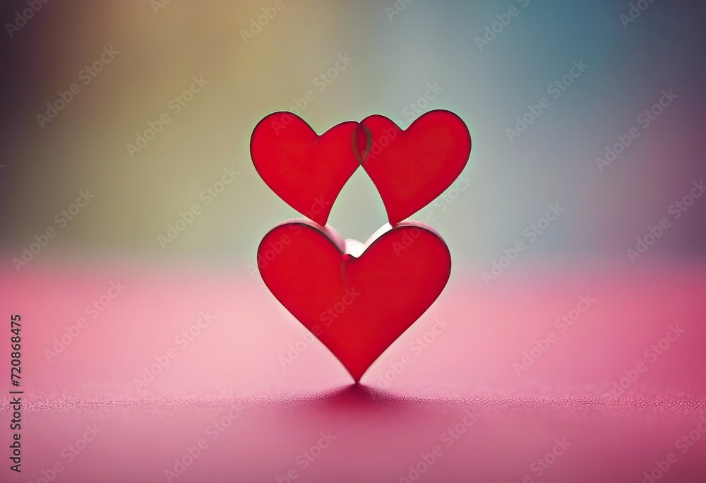  colored hearts background Red