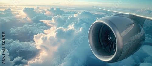 aircraft engine in the sky