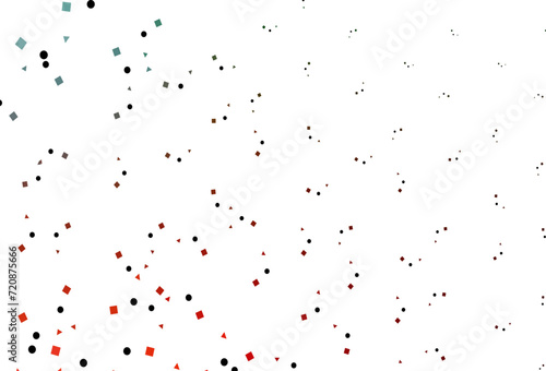 Light Green, Red vector template with crystals, circles, squares.