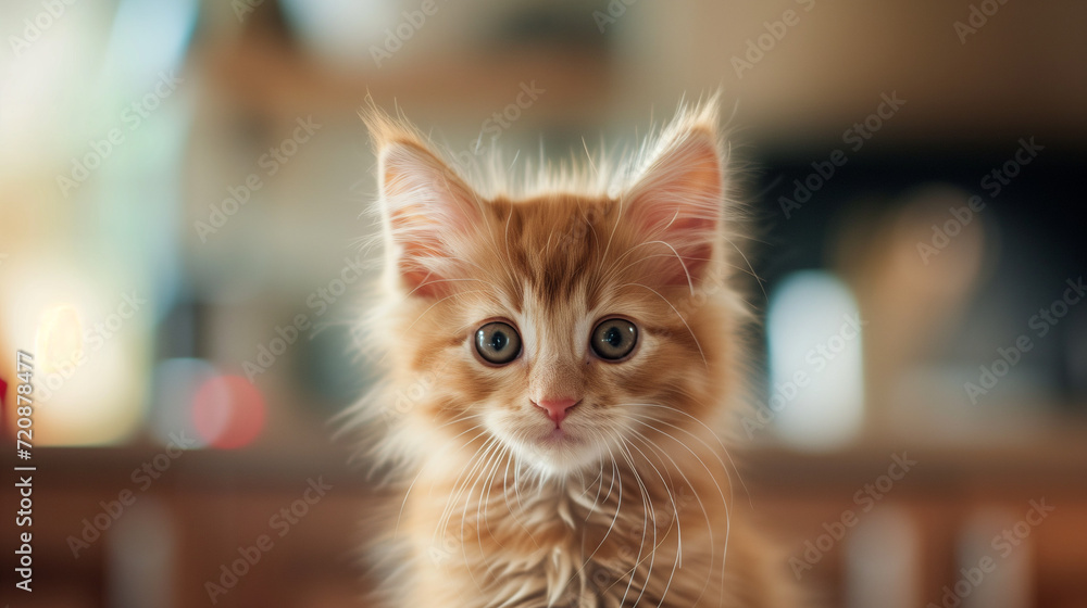 Fluffy kitten with striking eyes Fluffy kitten with striking eyes