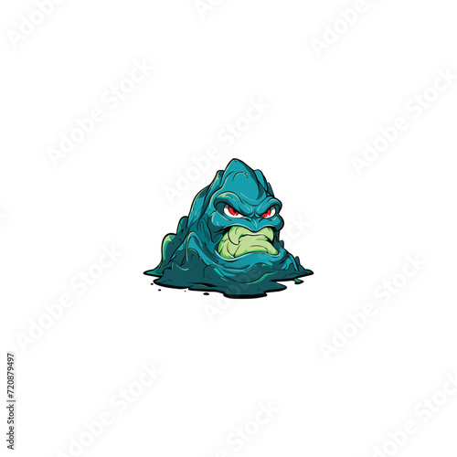 slime monster angry melted vector illustration design