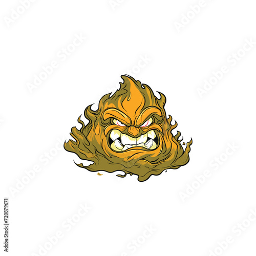 slime monster angry melted vector illustration design