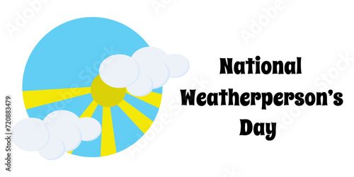 National Weatherperson’s Day, horizontal poster or banner design about the profession