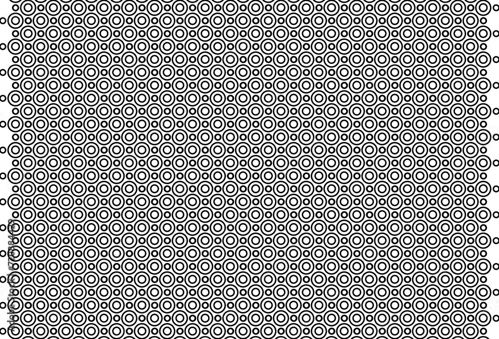 The pattern consists of overlapping circles Can be used as a fabric