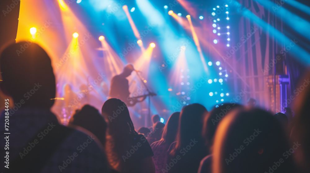 Dynamic event scene. Festive occasion visuals. Image encapsulates the energy and excitement of an event, perfect for capturing the lively atmosphere of various celebrations.