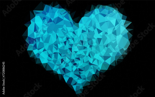 Light BLUE vector polygonal template. Geometric illustration in Origami style with gradient. Polygonal design for your web site.