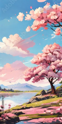 Sakura tree illustration 