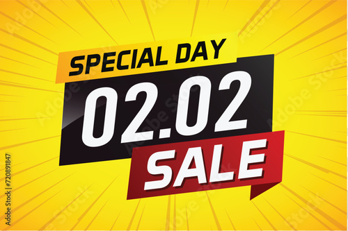 2.2 Special day sale word concept vector illustration with ribbon and 3d style for use landing page  template  ui  web  mobile app  poster  banner  flyer  background  gift card  coupon 