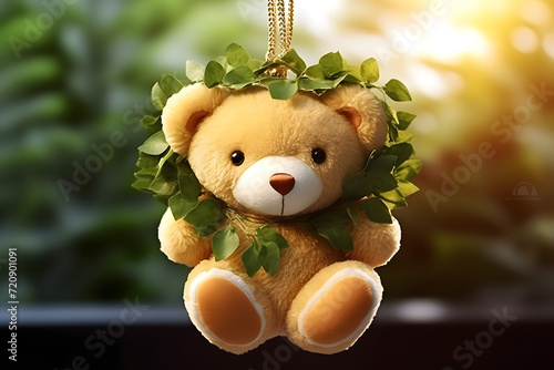 An intricately designed digital representation of a teddy bear, emphasizing its welcoming nature, plush appearance, and delightful features, as though . ourson en peluche   In the cozy reading nook, a