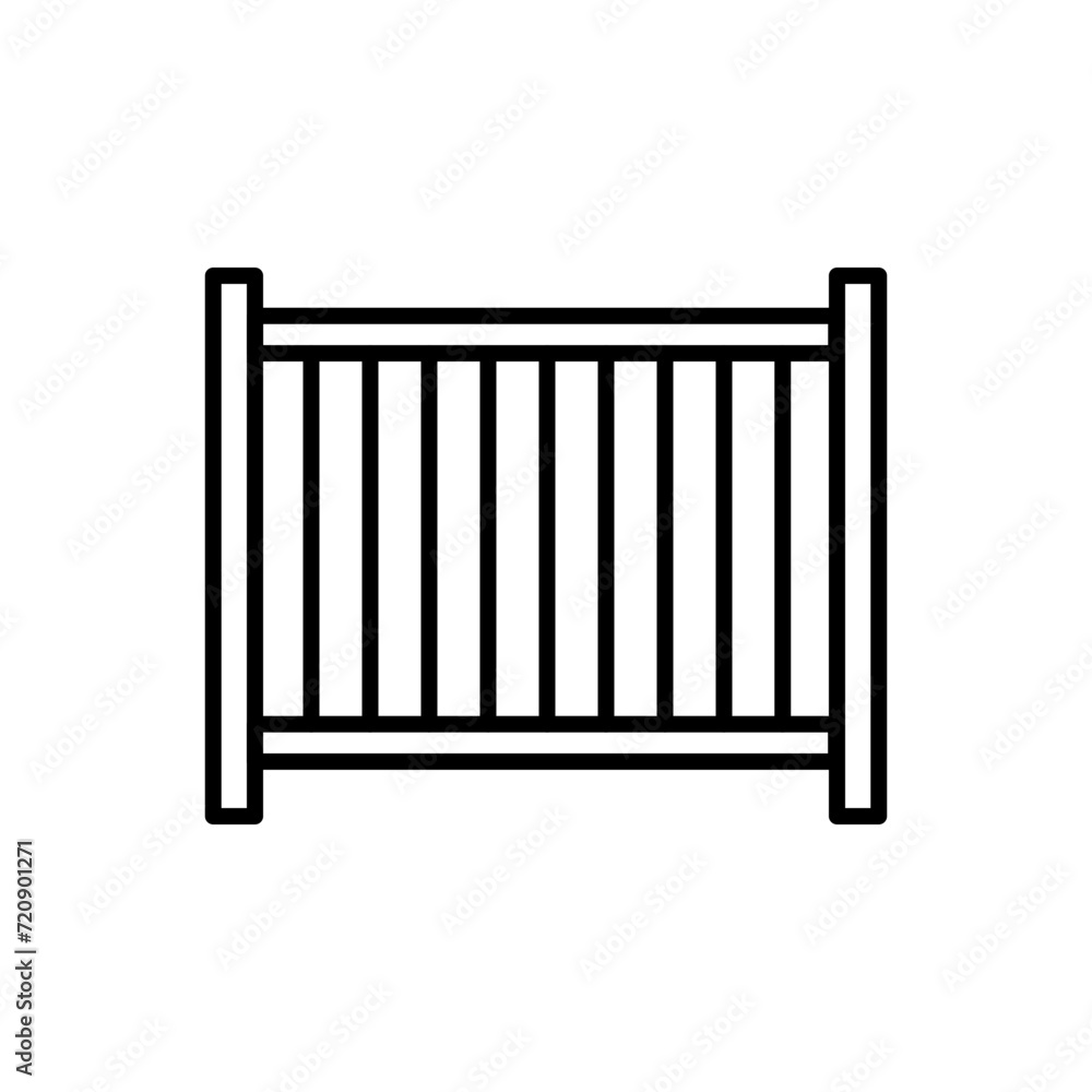 Fence outline icons, minimalist vector illustration ,simple transparent graphic element .Isolated on white background