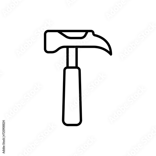 Hammer outline icons, minimalist vector illustration ,simple transparent graphic element .Isolated on white background