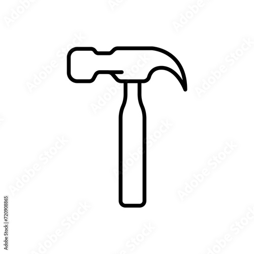 Hammer outline icons, minimalist vector illustration ,simple transparent graphic element .Isolated on white background