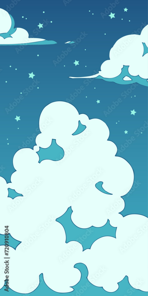 背景素材_夜空と雲 背景素材_夜空と雲