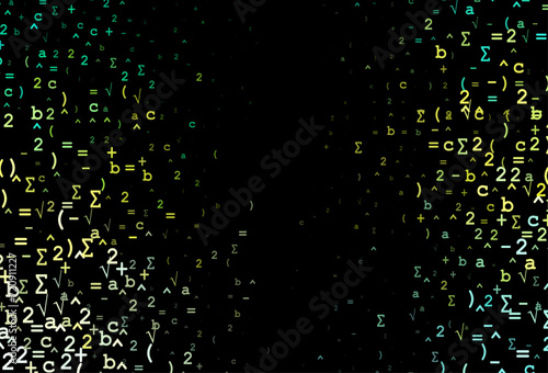 Dark Green, Yellow vector template with math simbols.