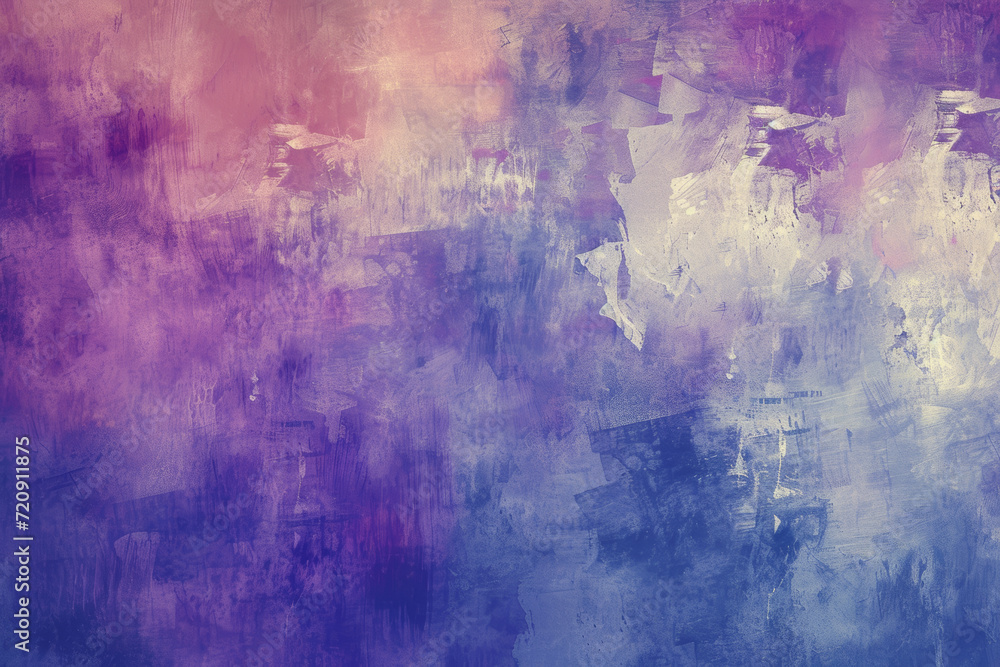 A textured abstract painting with layers of purple, white, and blue, resembling a stormy sky or a rough sea.