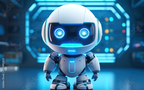 futuristic robot with a screen  a cute robot  futuristic sense of technology