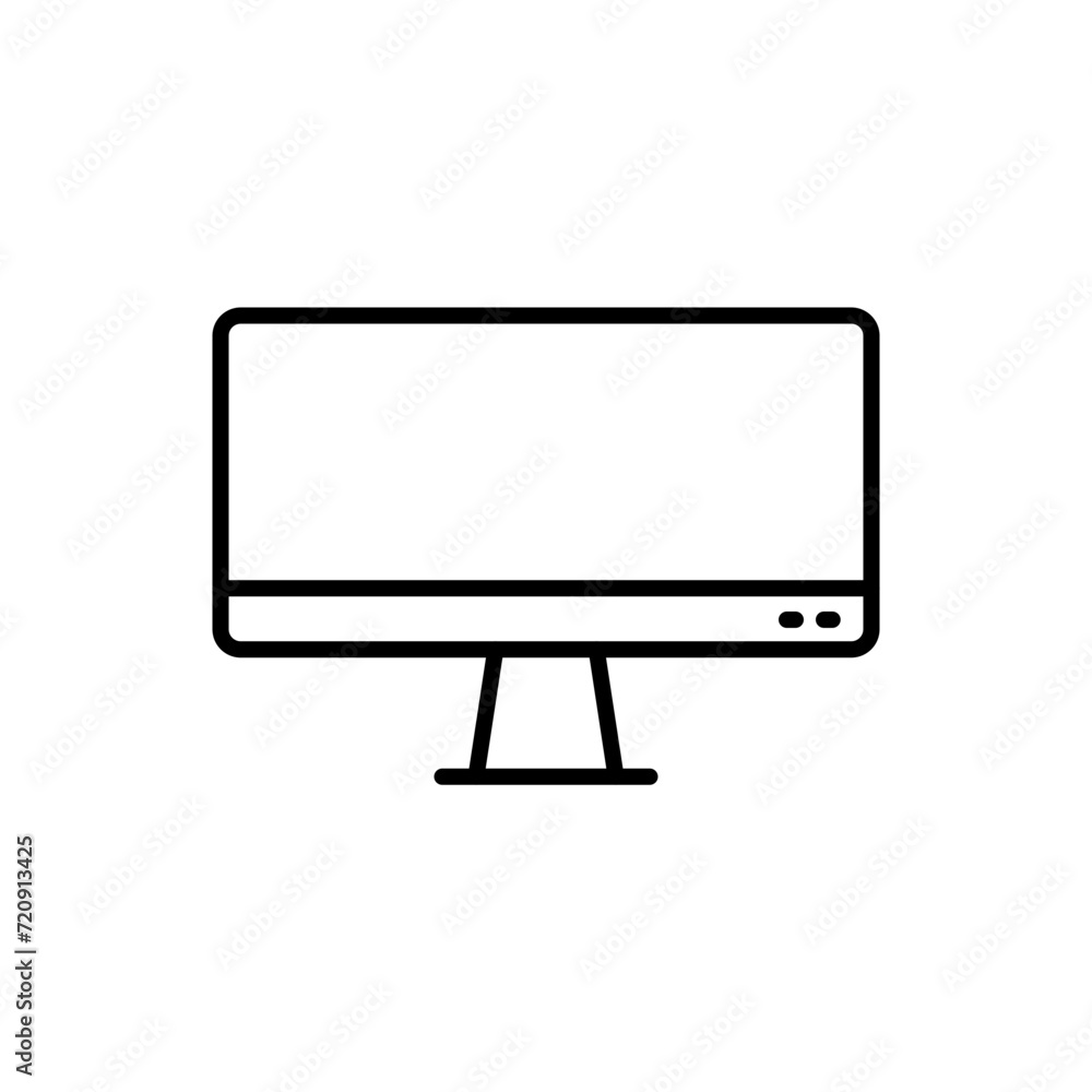 Monitor outline icons, minimalist vector illustration ,simple transparent graphic element .Isolated on white background