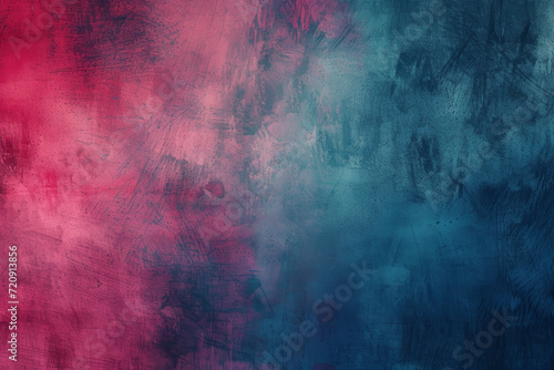 An abstract canvas blending cool blues with vibrant pinks and reds, creating a dynamic and textured artistic expression.