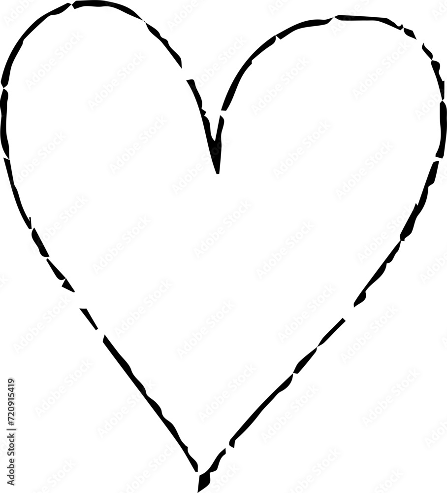 Set of hand drawn hearts. Rough lines, pencils, and brushstrokes Vector ...