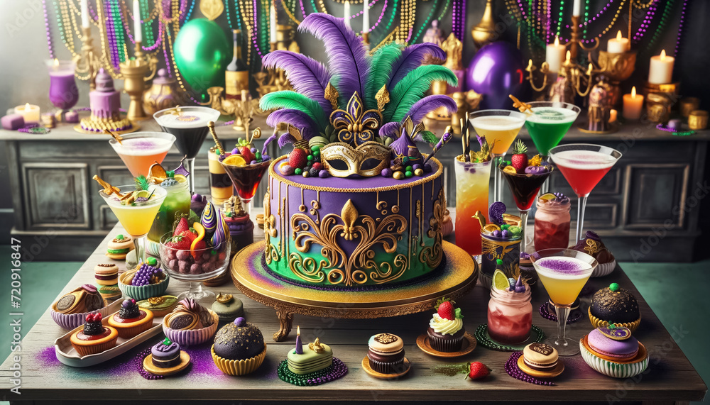 Feast of Festivity: Mardi Gras Dessert Table with Highlighted CupcakesFeast of Festivity: Mardi Gras Dessert Table with Highlighted Cupcakes