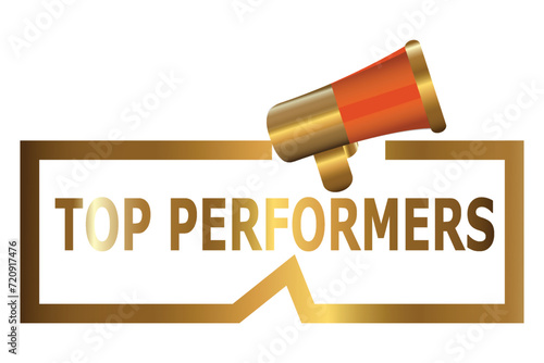 Top Performers. Badge, icon, stamp, logo Vector illustration