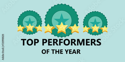 Top Performers. High Performing Employees. Congratulations, Winners, Top three winners, Recognition