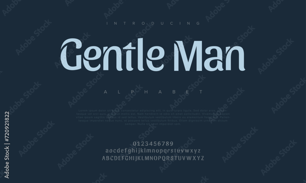 Gentleman creative modern urban alphabet font. Digital abstract moslem, futuristic, fashion, sport, minimal technology typography. Simple numeric vector illustration