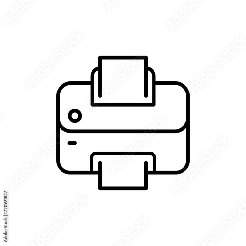 Printer outline icons, minimalist vector illustration ,simple transparent graphic element .Isolated on white background