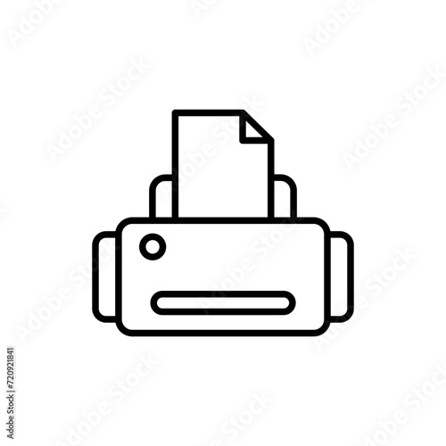 Printer outline icons, minimalist vector illustration ,simple transparent graphic element .Isolated on white background