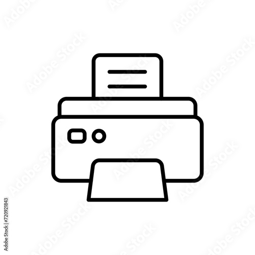 Printer outline icons, minimalist vector illustration ,simple transparent graphic element .Isolated on white background