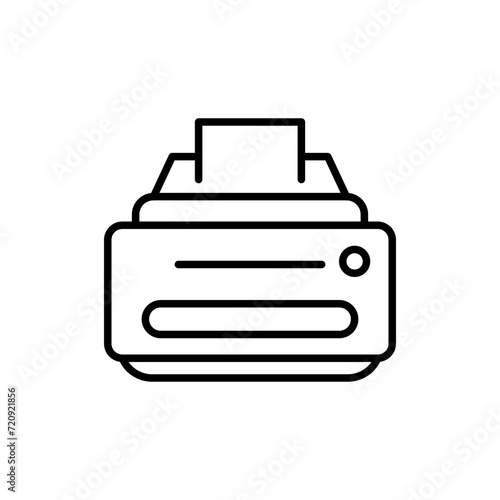 Printer outline icons, minimalist vector illustration ,simple transparent graphic element .Isolated on white background