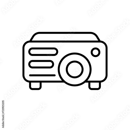 Projector outline icons, minimalist vector illustration ,simple transparent graphic element .Isolated on white background