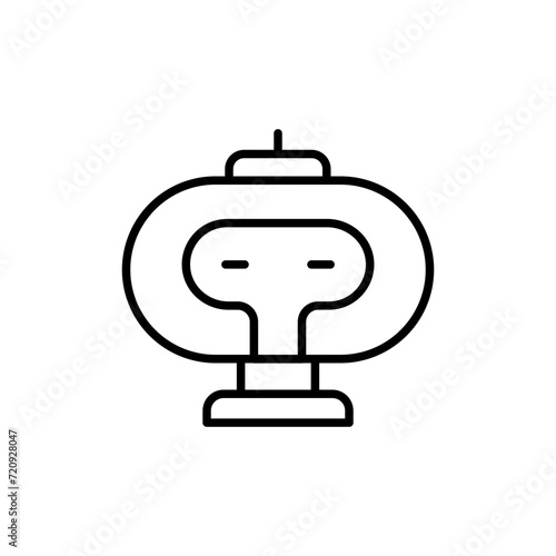 Robot head outline icons, minimalist vector illustration ,simple transparent graphic element .Isolated on white background