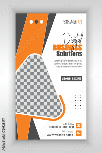 Business stories template, social media stories promotion template.