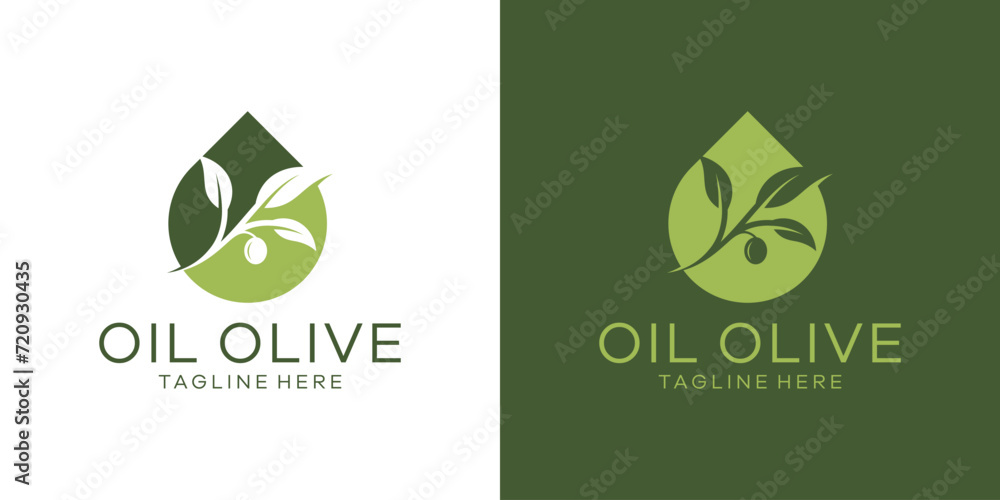 olive oil logo design, negative space logo, simple logo. - obrazy, fototapety, plakaty 