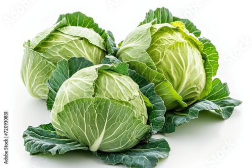 bunch of Cabbages fruits isolated on a white background
