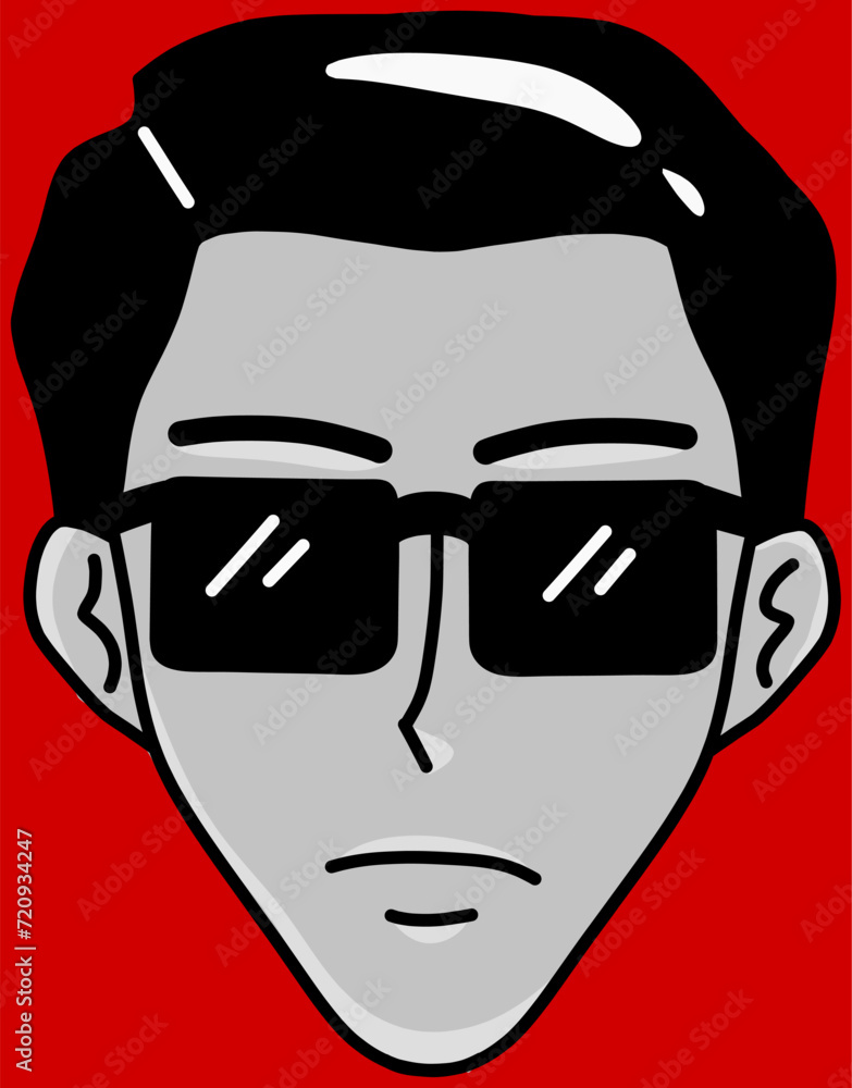 Hitman with Black Glasses Vector Clip Art Hitman with Black Glasses Vector Clip Art