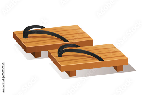 Traditional Japanese footwear geta sandals.
